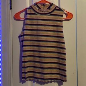 mock neck, muscle shirt, ribbed